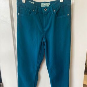 Lucky brand Brooke leggings velvet pant teal size 6/28